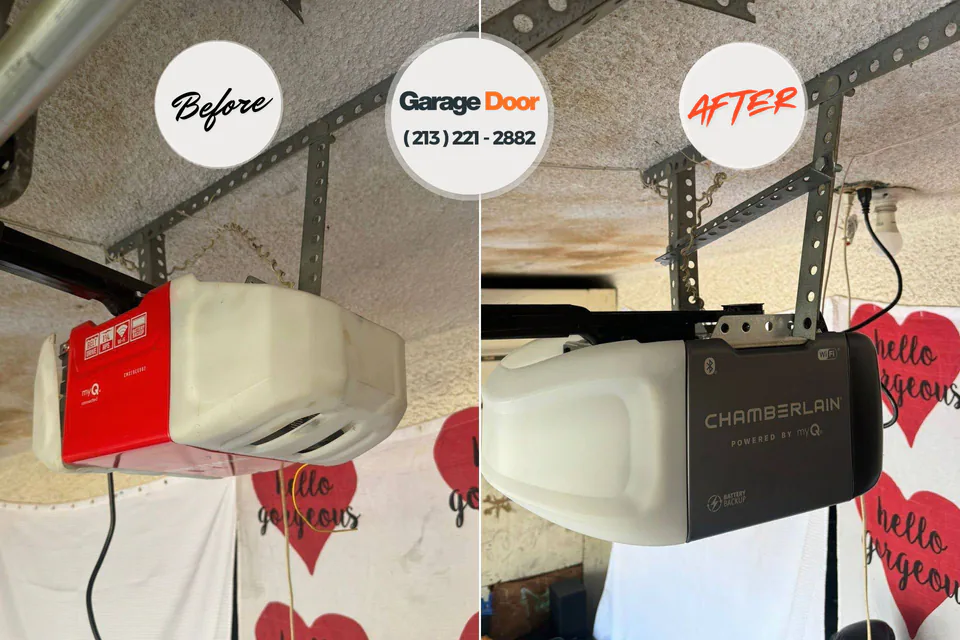 Before and after: garage door spring repair Powells Crossroads, TN
